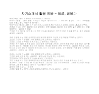 자기소개서 활용 예문(프로)